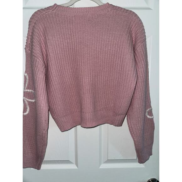 No Boundaries Whipstitch pink Sweater size M - Picture 5 of 6
